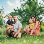 profesionální fotografie rodiny a dětí, exteriér, park